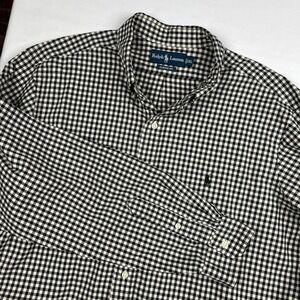 Ralph Lauren EUC Button Down Men's XL Black Gingham Classic Fit Long Sleeve